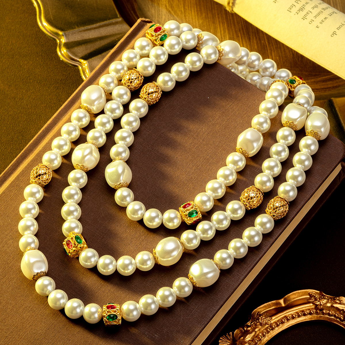 Gold Pearl Necklace