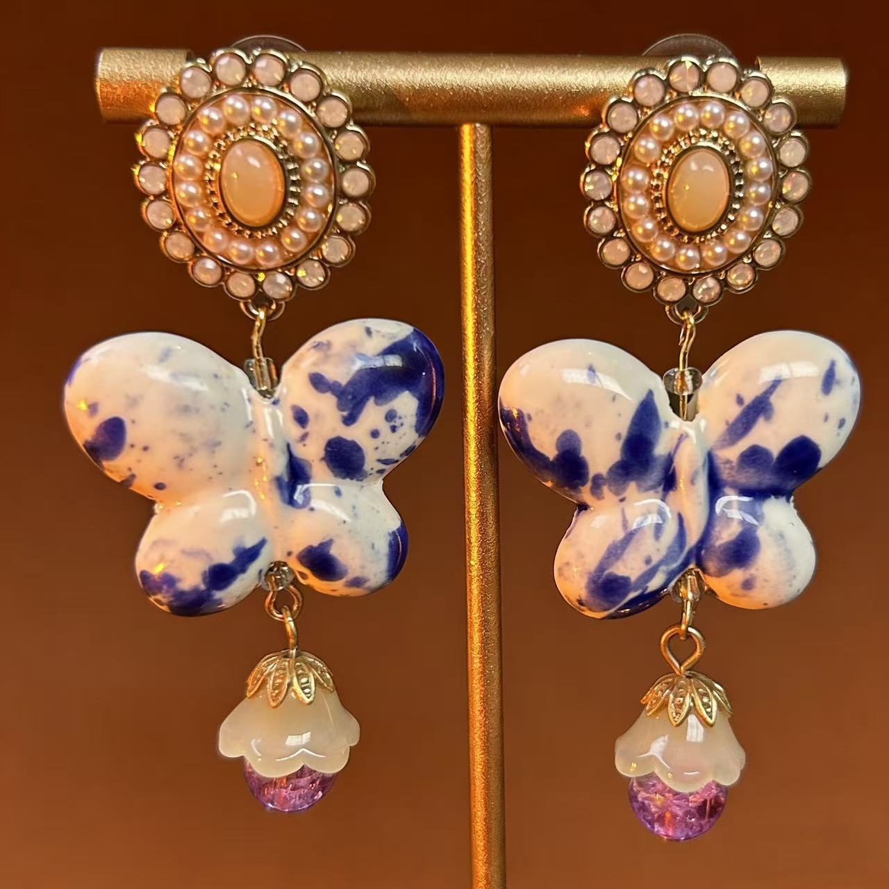 Enamel Butterfly Earrings